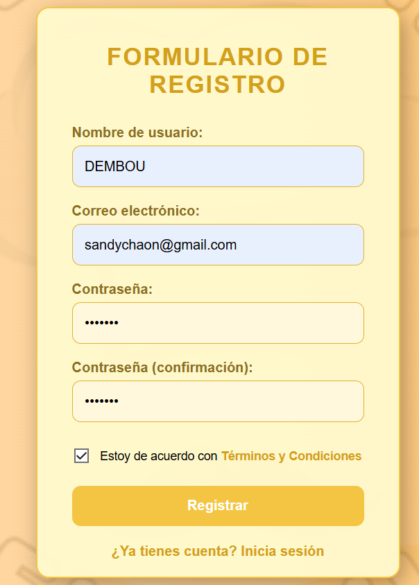 Paso 2: Ingreso de datos personales